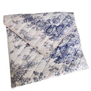Vtg Eximious London Excellent Distinguished Emine Blue‎ Toile Case Makeup Pouch